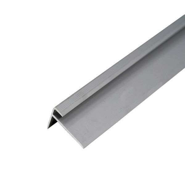 Profil AL schodový "F" 3 mm, elox Striebro 01, 2,7 m, skrutkovací k vinylom hr. 3 mm, CL3LVT Cezar (8x12,5x28 mm)