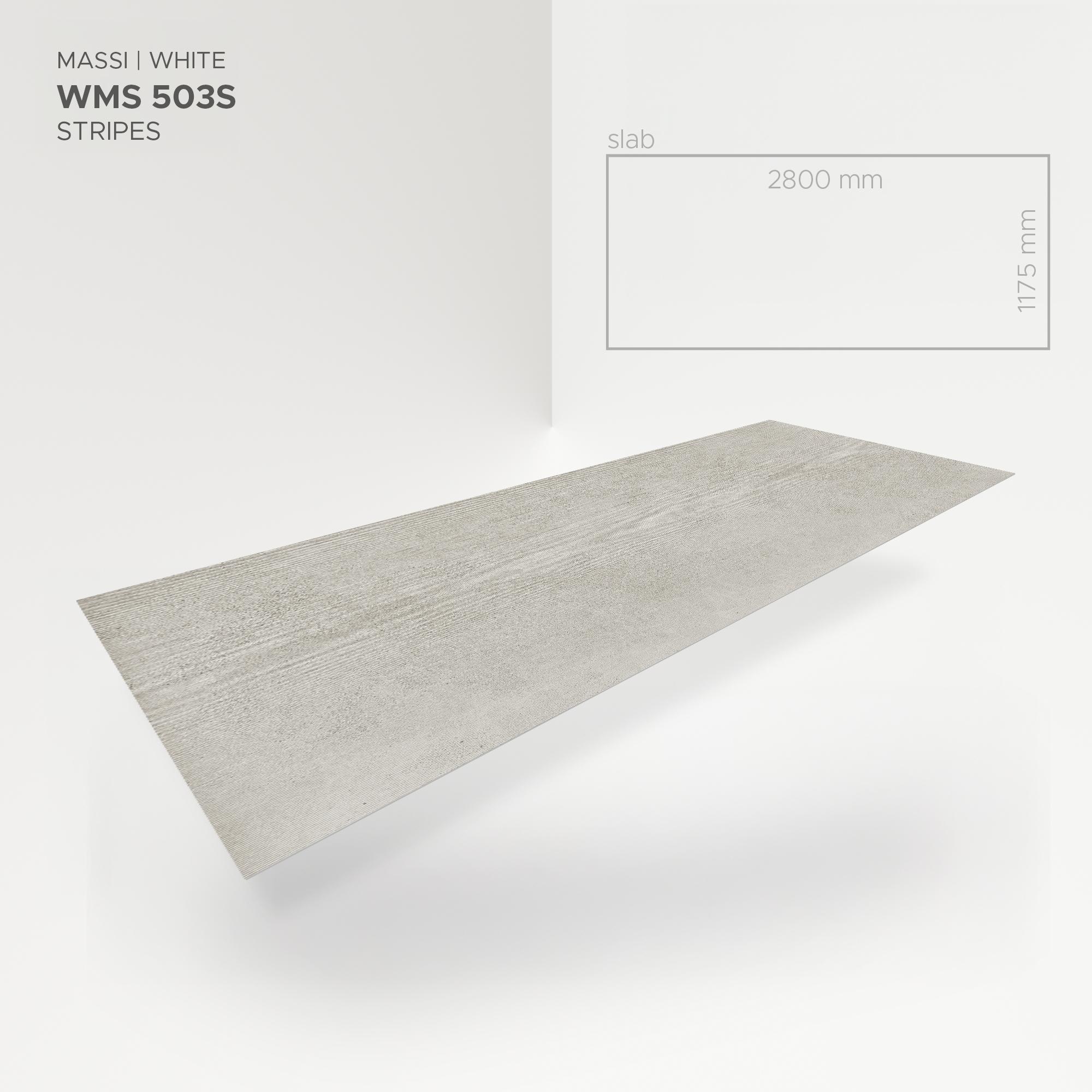 Obkladový panel Modee - Slab Raw concrete Massi White WMS 503S 2800x1175x4 mm Stripes