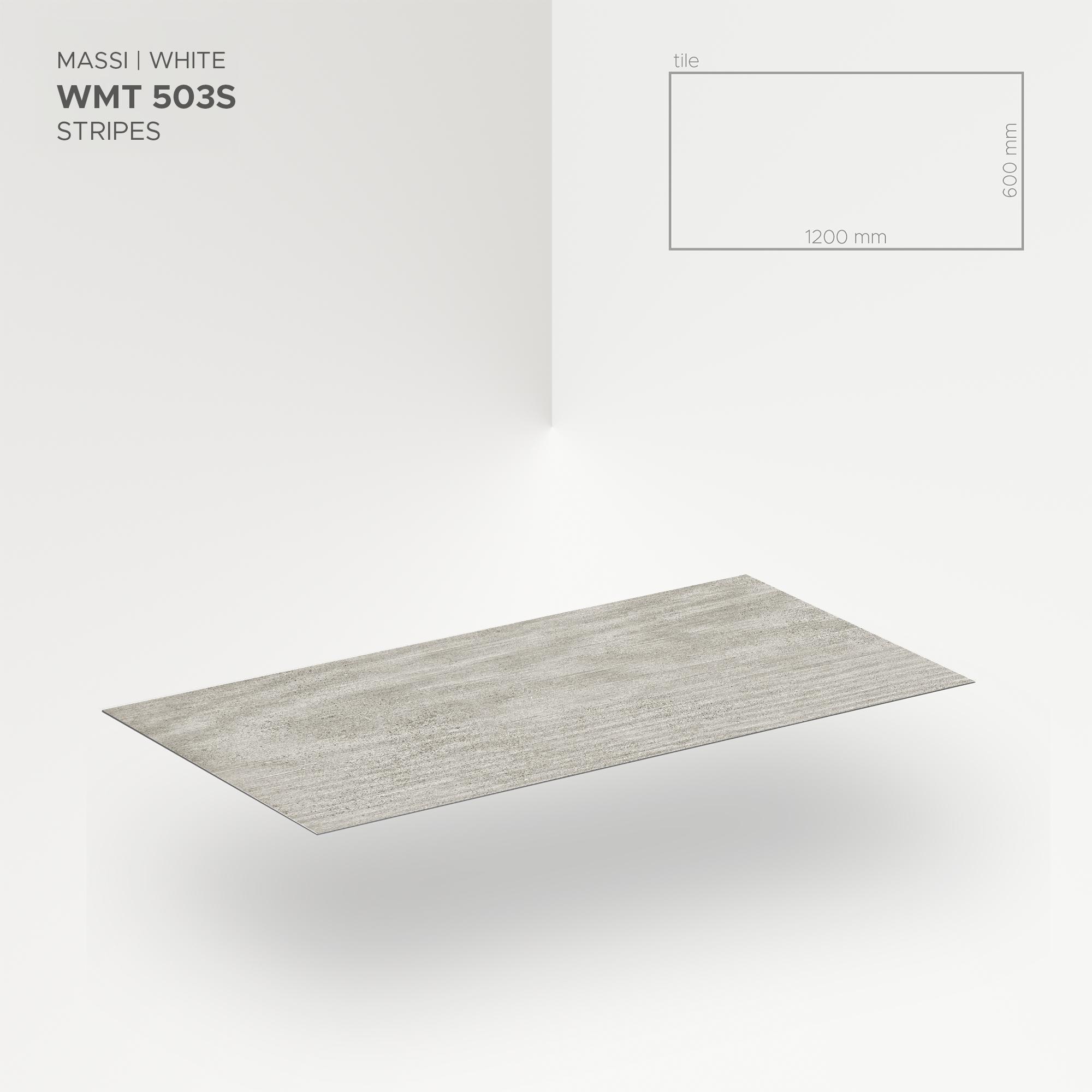 Obkladový panel Modee - Tile Raw concrete Massi White WMT 503S 600x1200x4 mm Stripes