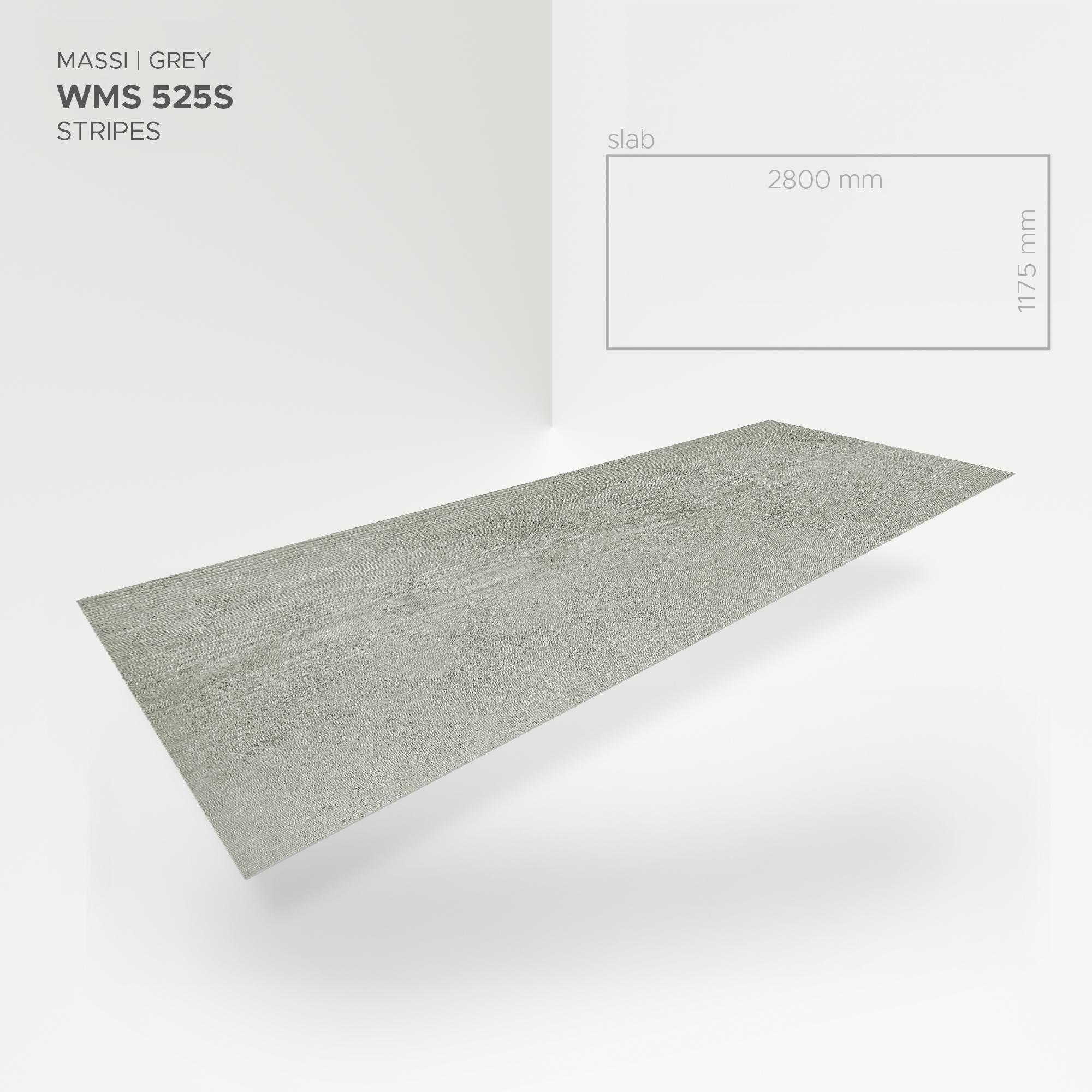 Obkladový panel Modee - Slab Raw concrete Massi Grey WMS 525S 2800x1175x4 mm Stripes