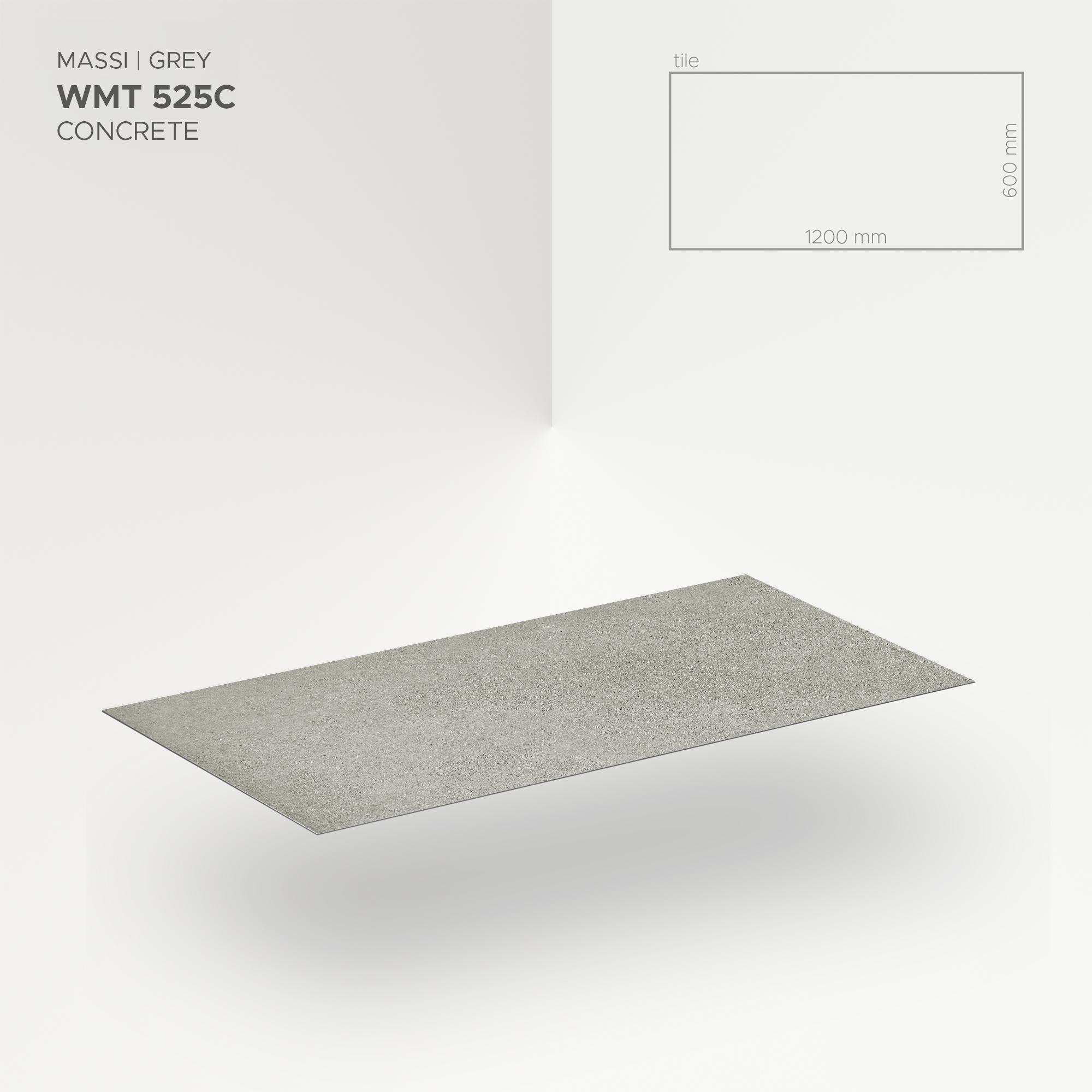 Obkladový panel Modee - Tile Raw concrete Massi Grey WMT 525C 600x1200x4 mm Concrete