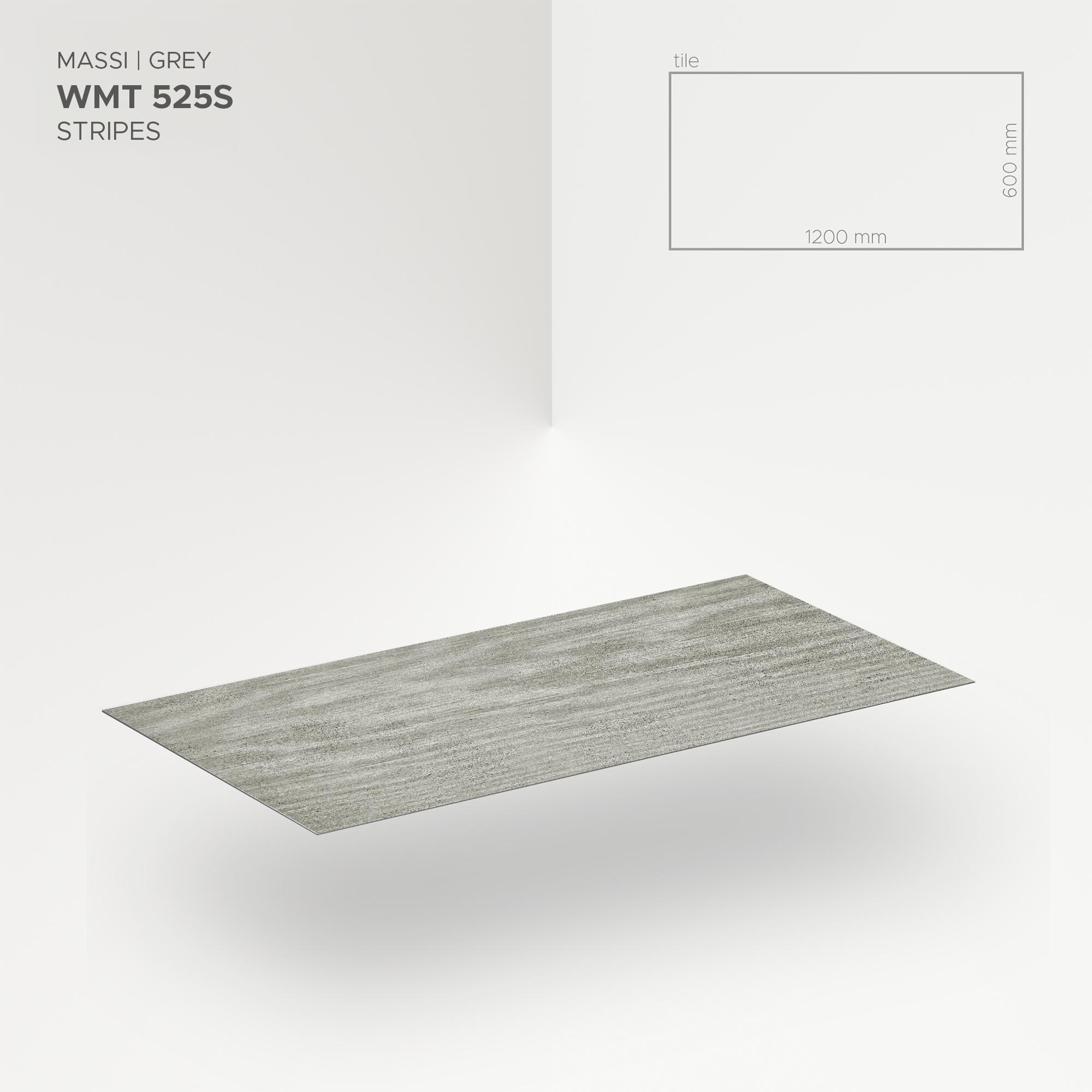 Obkladový panel Modee - Tile Raw concrete Massi Grey WMT 525S 600x1200x4 mm Stripes