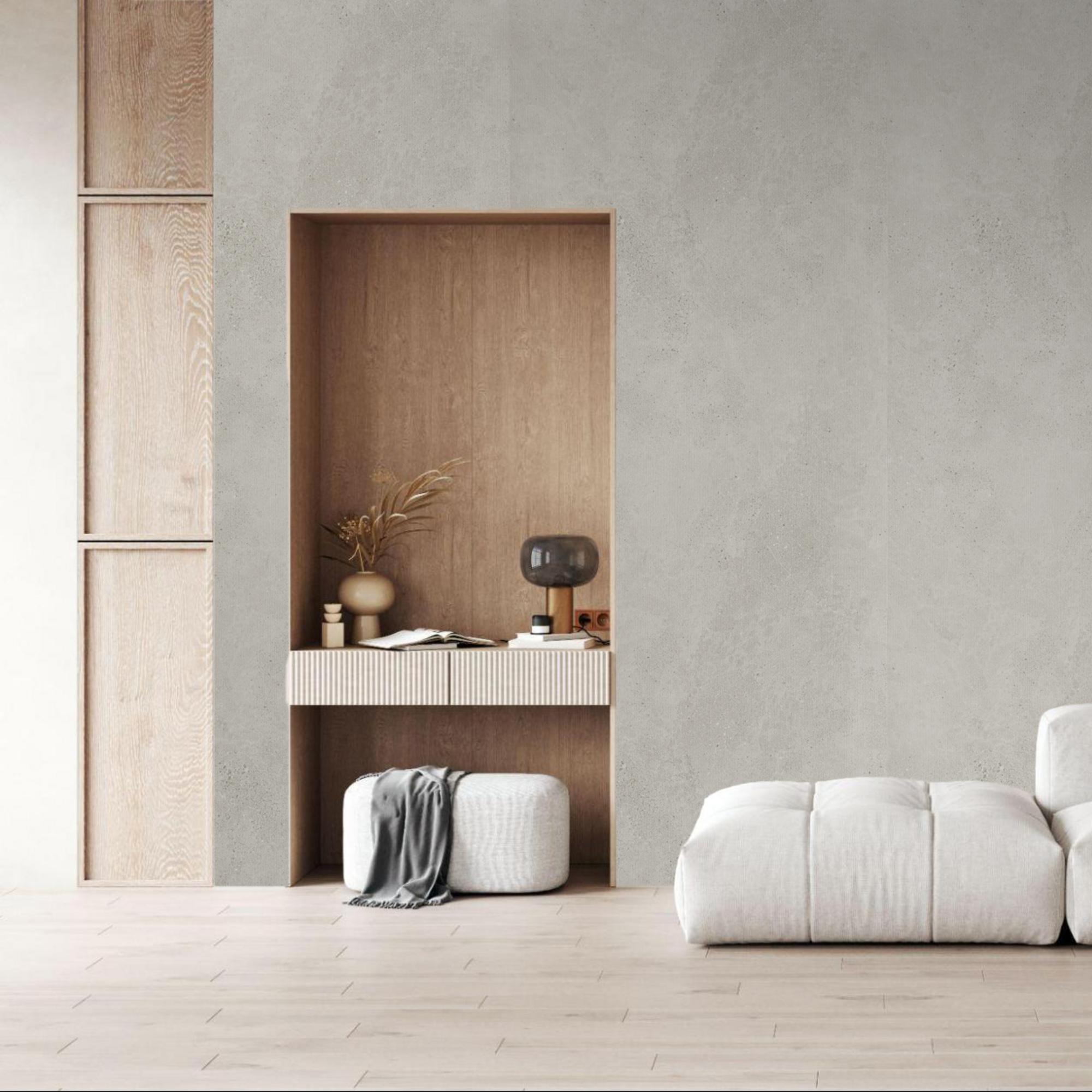 Obkladový panel Modee - Slab Raw concrete Massi White WMS 503S 2800x1175x4 mm Stripes