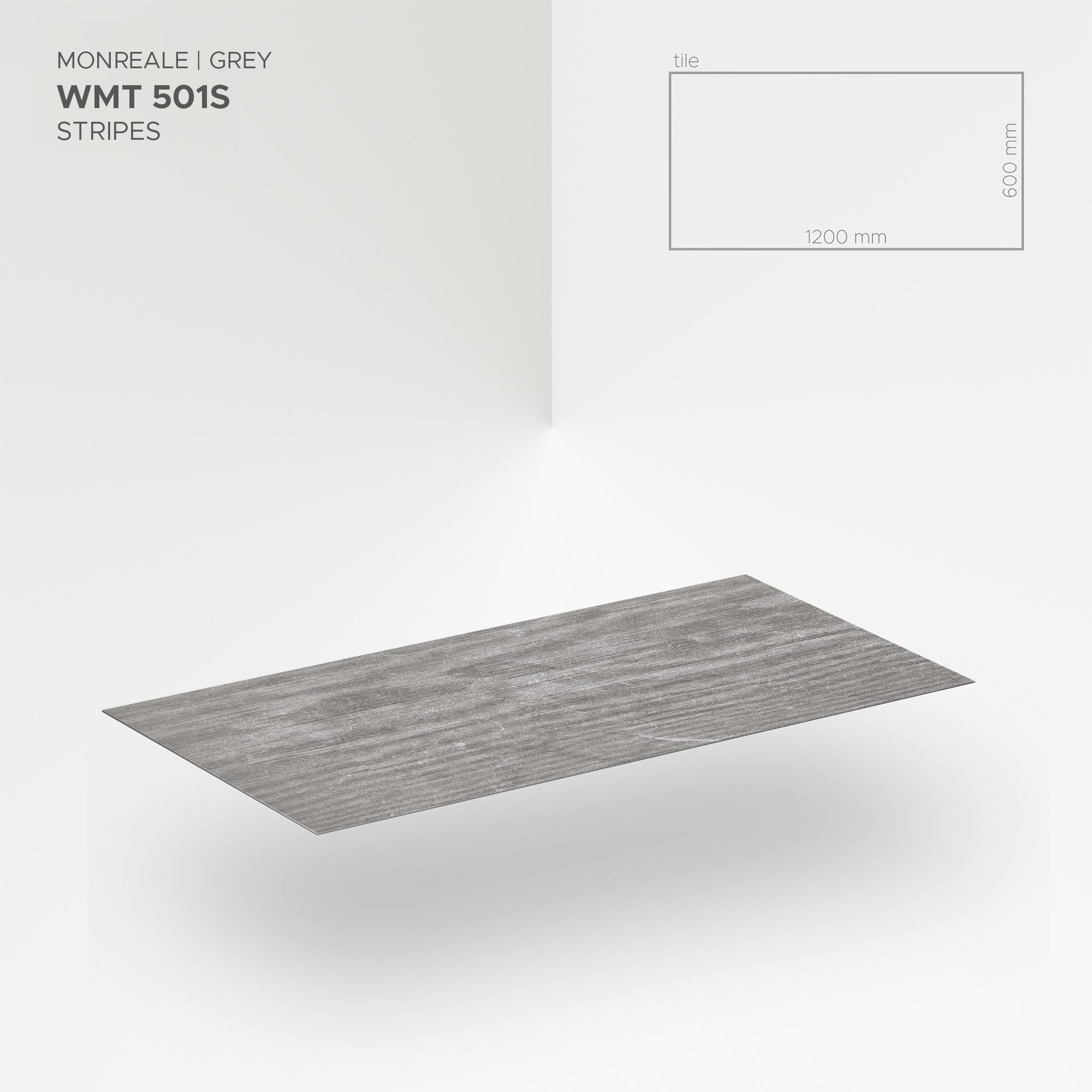 Obkladový panel Modee - Tile Stone essence Monreale Grey WMT 501S 600x1200x4 mm Stripes