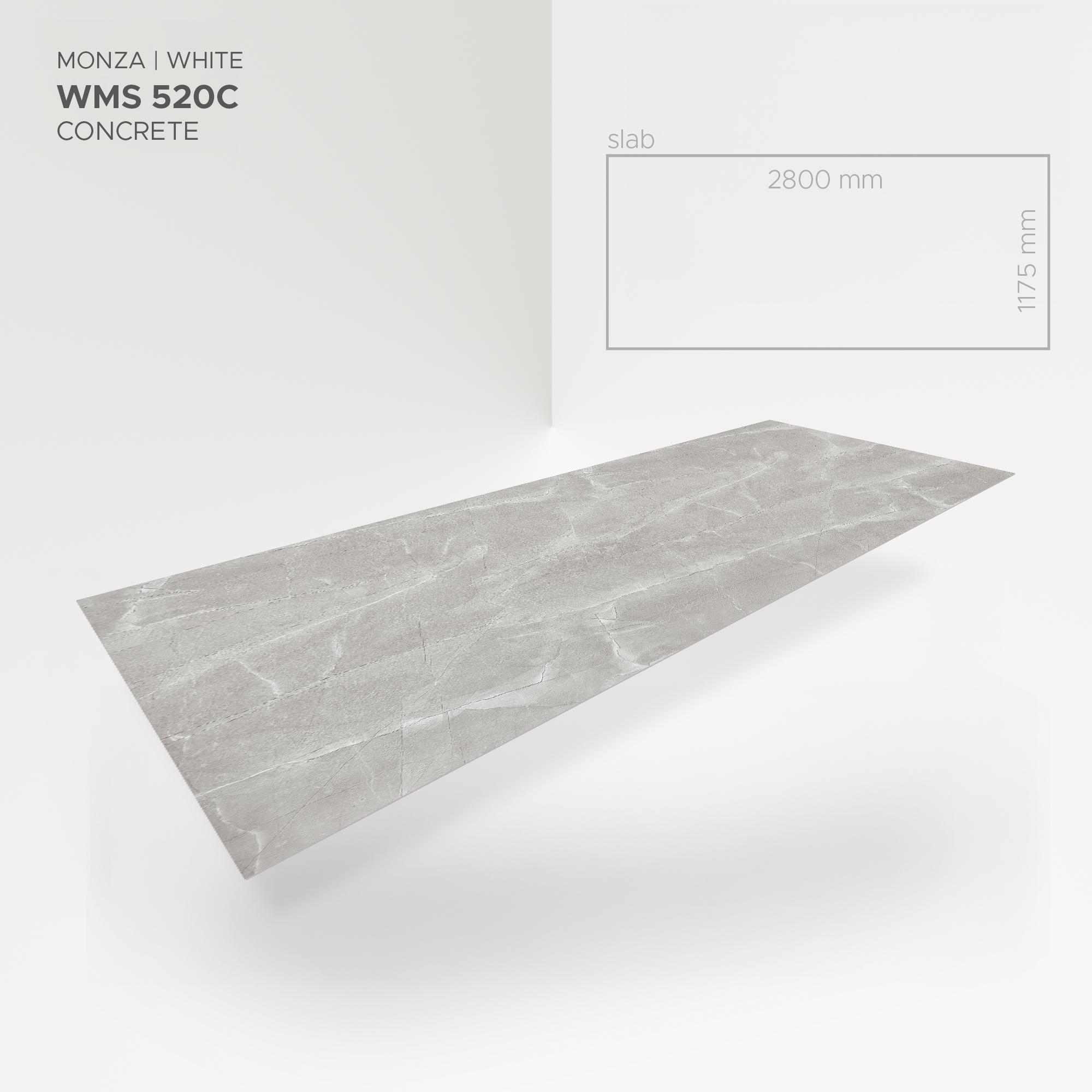 Obkladový panel Modee - Slab Stone essence Monza White WMS 520C 2800x1175x4 mm Concrete