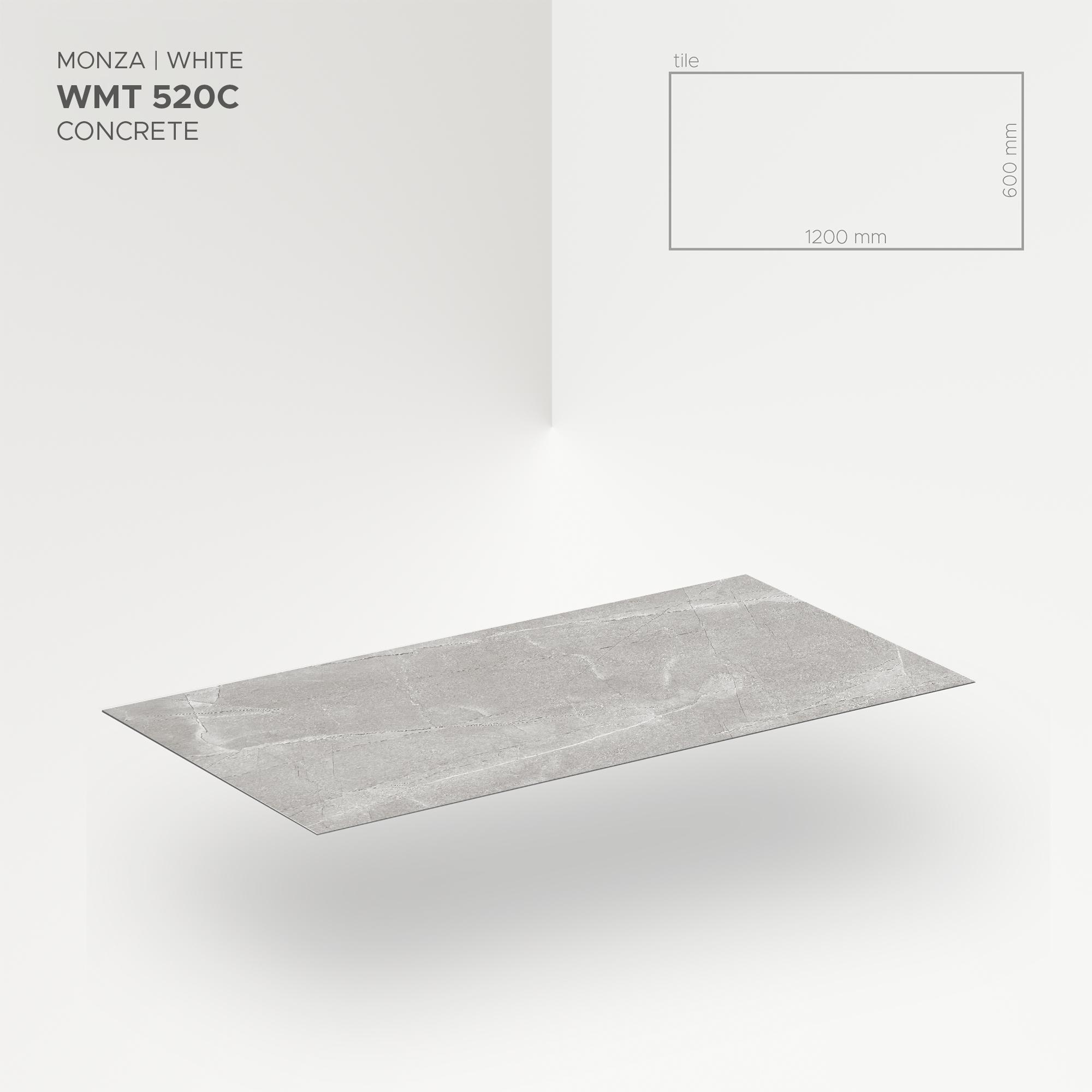 Obkladový panel Modee - Tile Stone essence Monza Biela WMT 520C 600x1200x4 mm Concrete